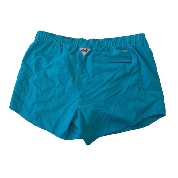 Columbia PFG Size M 4L Shorts Blue Turquoise Lightweight Packable Zip Pocket - Picture 2 of 7